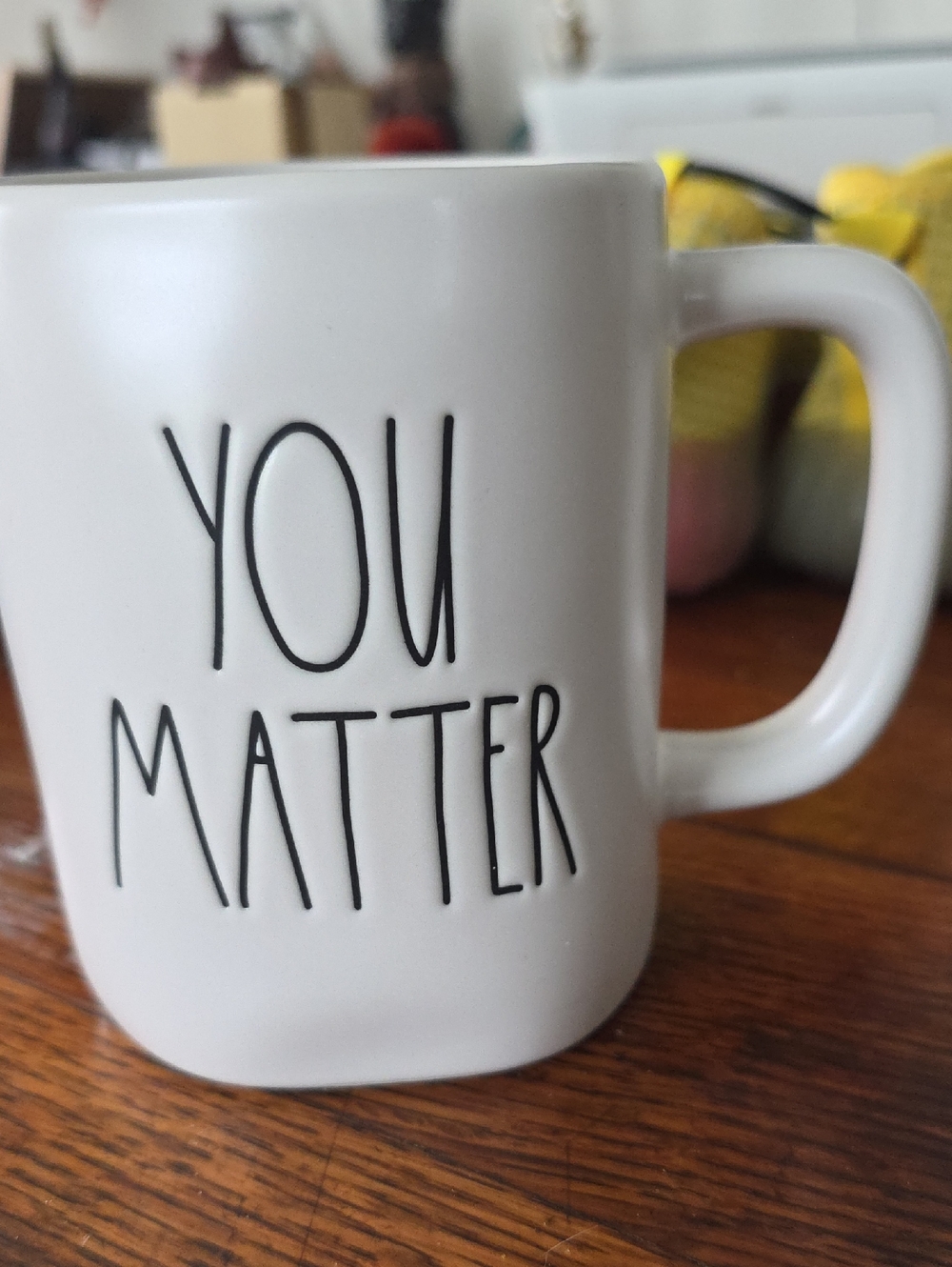 Rae Dunn White Mug with Black "YOU MATTER" Lettering